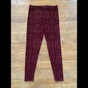 Blackmilk - Burned Velvet Wine Leggings - Limited